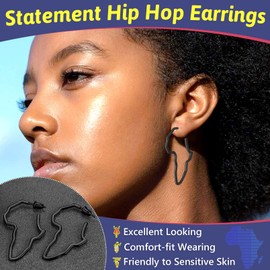 African Jewelry Small Size Africa Map Dangle Earrings for Women Vintage Traditional Ethnic Style