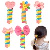 Colourful Telephone Cable Hair Bands, 5 Pieces, Elastic Spiral Hair