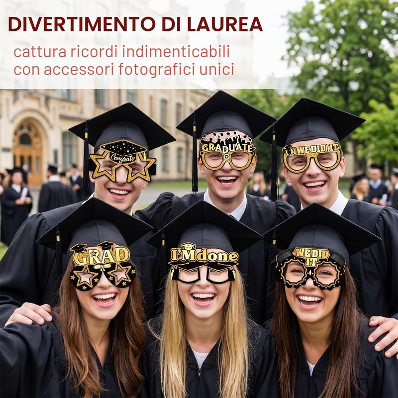 HAPZUR Occhiali Laurea 8 Pezzi - Gadget e Accessori Divertenti