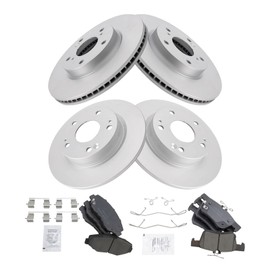 Front and Rear Brake Pad & Rotor Kit Brake Pads Brake Rotor Ceramic Premium G-Coated Compatible with 2020-2021 Honda Civic