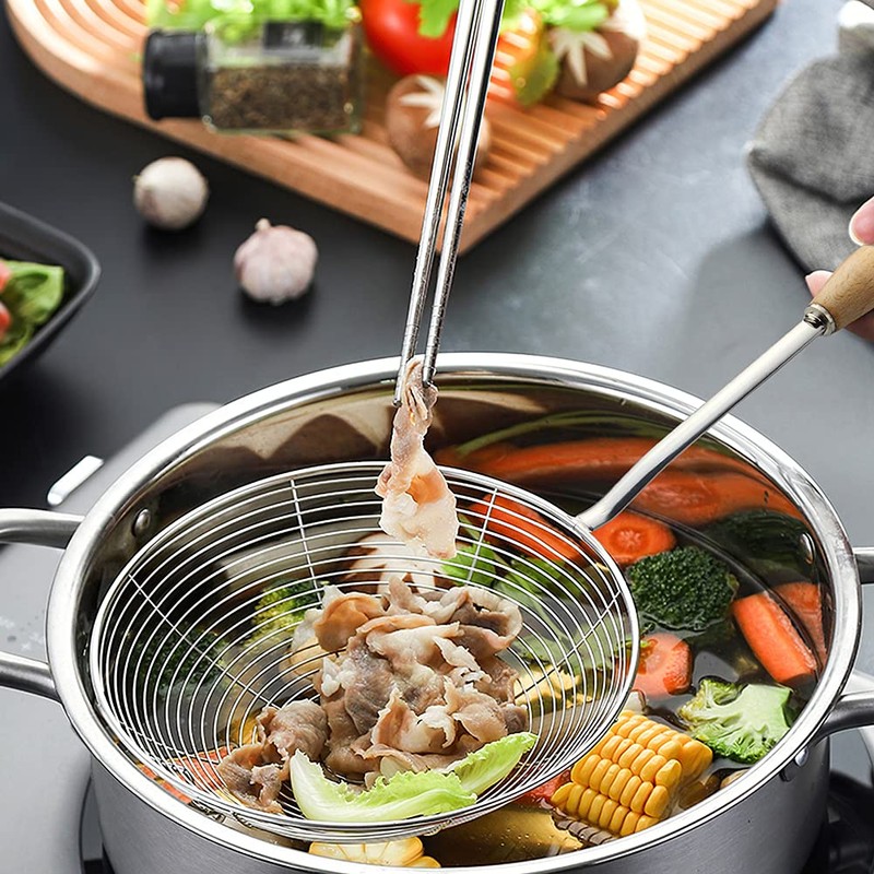 Spider Strainer & Slotted Spoon, 7.1 inch Skimmer, Stainless Steel