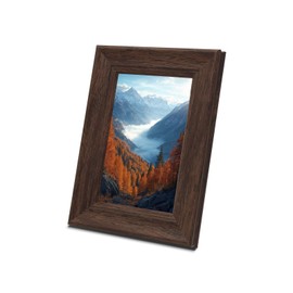 Andiker 6x4 Photo Frame, Simple Retro Style Picture Frames with Mount for Tabletop or Wallmounted, Picture Frame for Wedding Friends Birthday Family (Dark Brown)