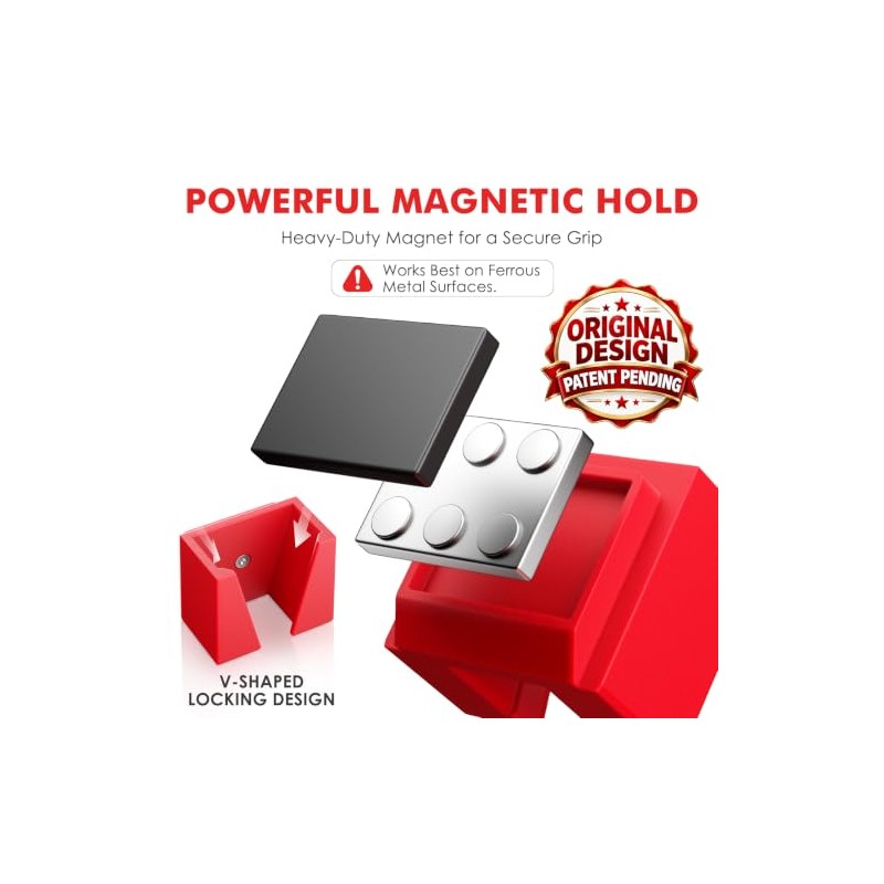 Wall-Mounted Magnetic Ratchet Set, 3-Pack, 1/4", 3/8", 1/2" Holders