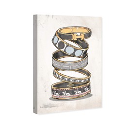 The Oliver Gal Artist Co. Fashion and Glam Wall Art Canvas Prints 'Arm Candy Noir' Home Décor, 30 in x 45 in, Stretched