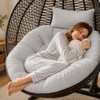 Water-Resistant Egg Chair Cushion Replacement, Light Grey, 47 x 47