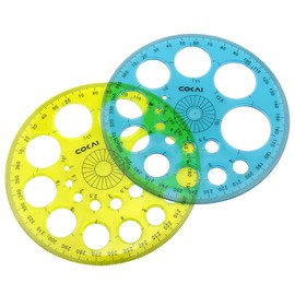 Xhziy Drawing Circle Ruler Circle Maker Tool Circle Drawing Tool Circle Ruler for Drawing Circle Template and Circle Maker 2 Yellow and 2 Blue 4pcs