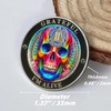 DeDecoml Sobriety Token Rainbow Skull Design with Inspirational Prayer（2 Year）
