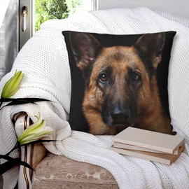 German Shepherd Dog Pillowcase Funny Animal Pillow Cover Pillow case Square Cushion Cover Bedroom Livingroom Sofa Home Decor 18 X 18 Inch