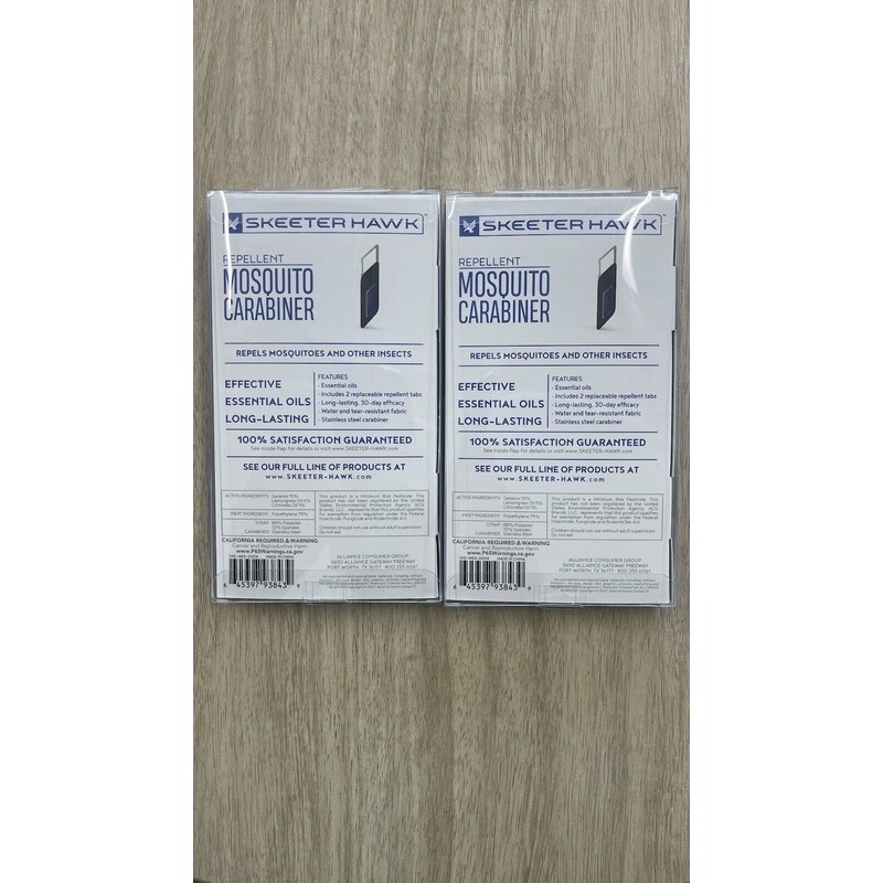 Skeeter Hawk Mosquito Insect Repellent Carabiners Pack of Two