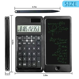 Scientific Calculator School,Metatze Handwriting Board Engineering Scientific Calculator Foldable 10-Digit Dual Calculator Erasable Writing Board for Students Home Office Classroom Business Financial