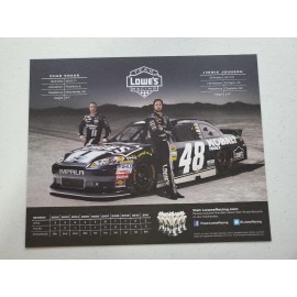 Lowe's 2012 JIMMIE JOHNSON CHAD KNAUS Kobalt Tools LOWE'S NASCAR DRIVER HERO Card 10x8