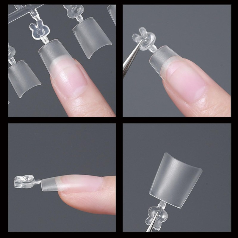 Nail Tips, Oval Short S, Half Tip, Half Paste, Double