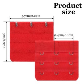 QFGasre 35pcs Women's Bra Extenders Brassiere Extension Hooks Elastic Stretchy Bra Extension Strap Assorted Colors 3 Rows x 3 Hooks Spacing for Plus Size