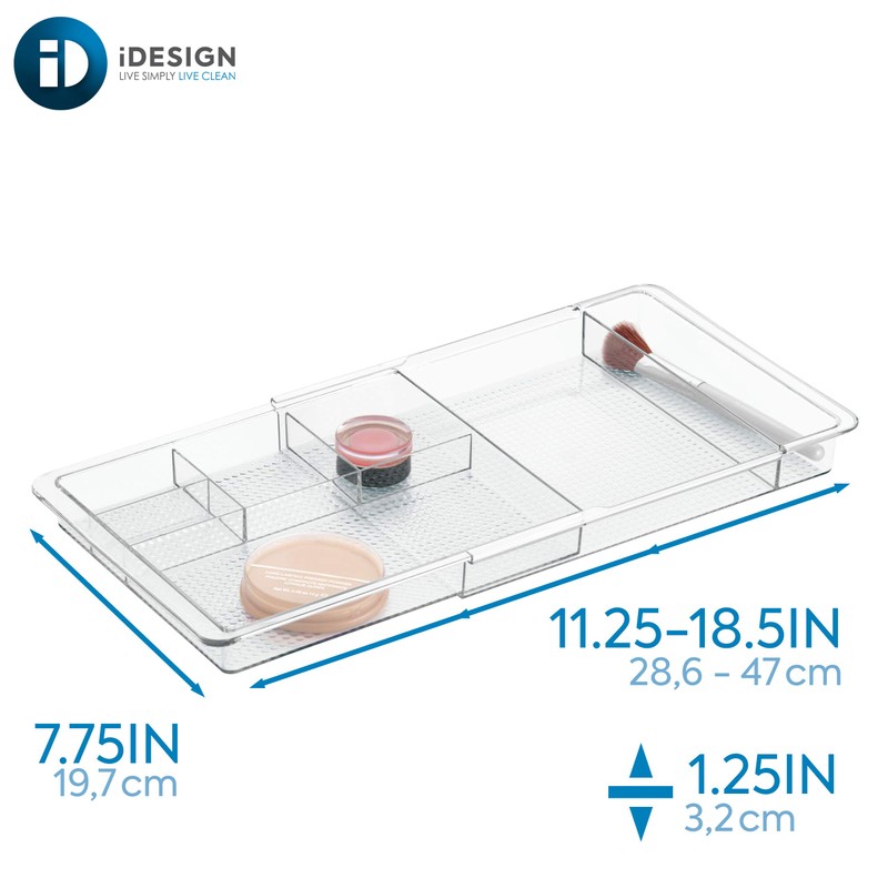 InterDesign Clarity Expandable Drawer Organizer, Clear