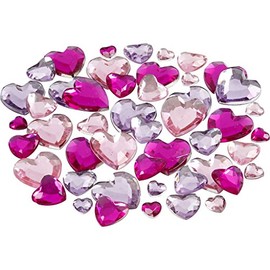 Rhinstone, size 6+10+14 mm, purple harmony, hearts, 252asstd