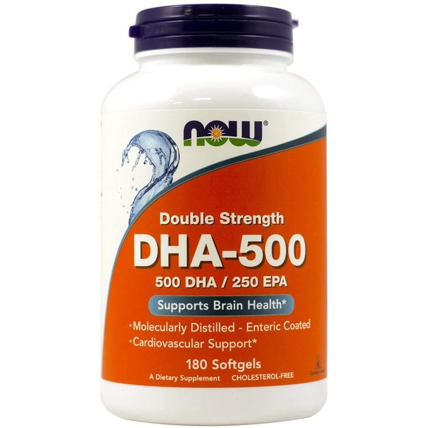 NOW Foods DHA-500 180 Softgels (2-Pack)