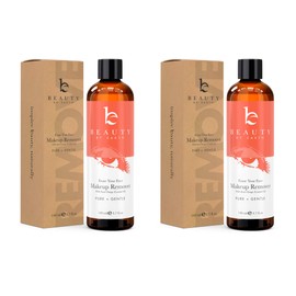 Makeup Remover - With Organic Aloe Vera & Witch Hazel, Use with Eye Makeup Remover Wipes or Cotton Pads, Gentle Non-Greasy Makeup Remover For Dry, Oily and Sensitive Skin Types (2 Pack)