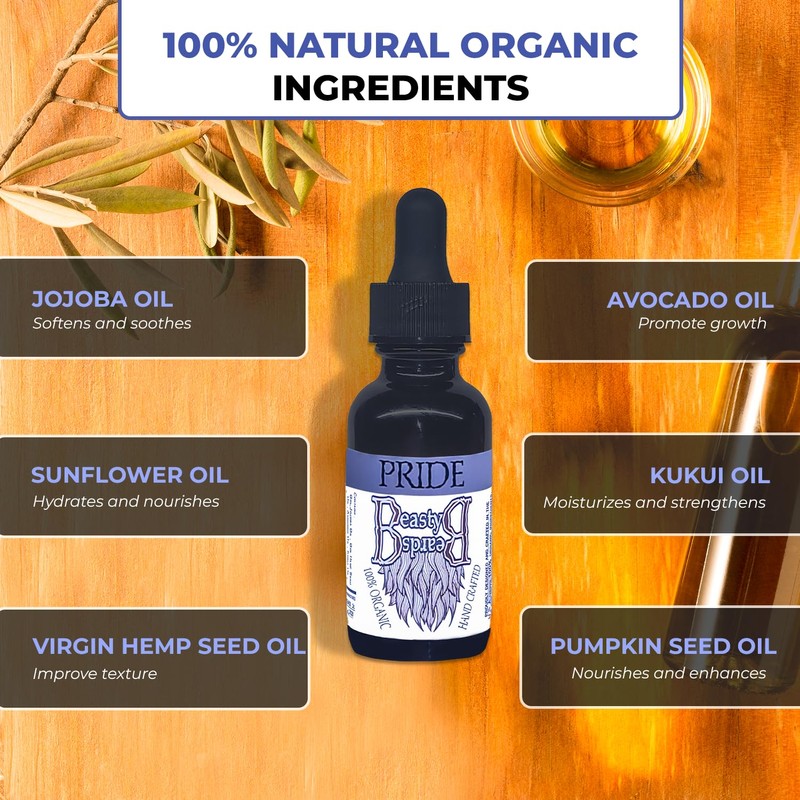 Beasty Beards - Organic Beard Oil - 1floz/30ml - Pride