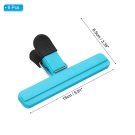 PATIKIL 5.91 x 3.35 Inch Chip Bag Clips, 6Pcs Large Size Clips Food Clips Plastic Heavy Duty Seal Grips for Food Kitchen Home Office Storage, Blue