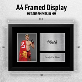 HWC Trading FR A4 Paddy the Baddy Pimblett UFC Gifts Printed Signed Autograph Picture for UFC Memorabilia Fans - A4 Framed