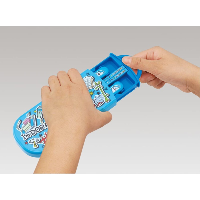 Skater TACC2AG-A Trio Set Doraemon Stickers, Chopsticks Spoon, Fork, Antibacterial,