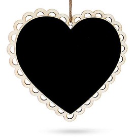 BestPysanky Heart Shape Blackboard, Erasable Hanging Chalkboard- Sign Display Board 6 Inch Wide