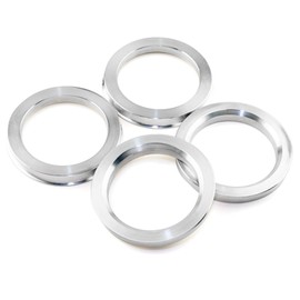 RhinoTuning 4 x centring rings, diameter 74.1 mm, diameter 57.1 mm, silver aluminium