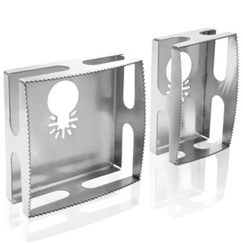 Murtenze 2PCS Stainless Steel Square Slot Cutter, Drywall Oscillating Tool Rectangle Precise Slot Cutter Socket Slot Cutter Carving One Step in Place for Wood, Plastic, Metal, Drywall(Silver)