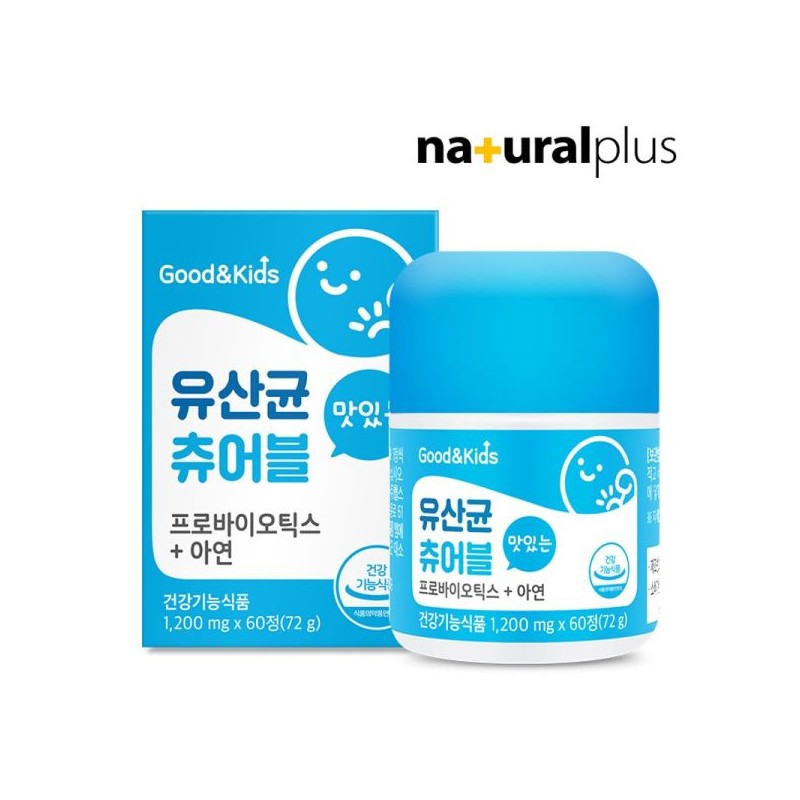 Good & Kids 굿앤키즈 맛있는 유산균 츄어블 프로바이오틱스 아연 60정