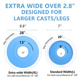 YUNCHI Waterproof Extra Wide Leg Cast Cover for Shower Adult After Surgery with Non-Slip Bottom, Extra Large Watertight Foot Cast Protector for Plus Size Adults Large Casts Surgery Shower Boots