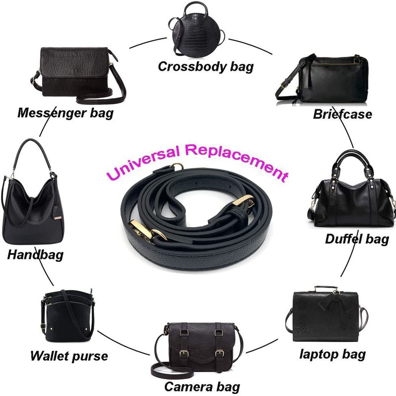 CAREOR Replacement Adjustable Leather Shoulder Strap With Metal Swivel hooks