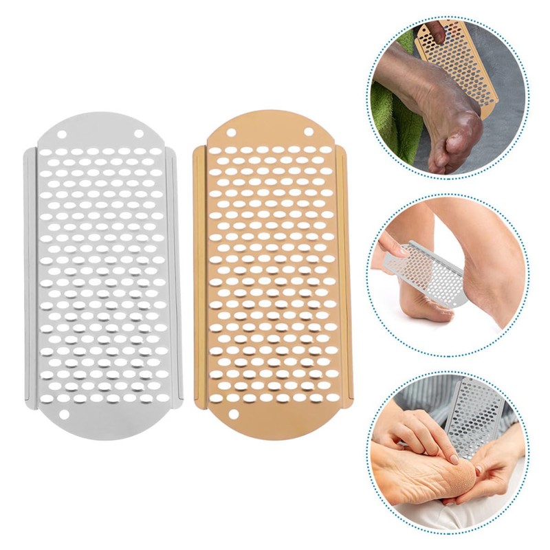 FRCOLOR 2-piece Stainless Steel Foot Scraper Exfoliator for Foot File