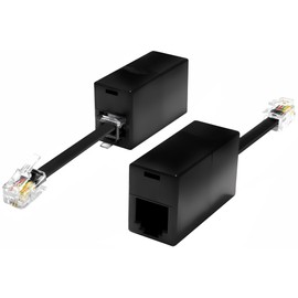 AmzPRO AmzDeals 2-Pack RJ11 to RJ9 Adapter, Female RJ11 (6P4C) Jack to Male RJ9 (4P4C) Plug