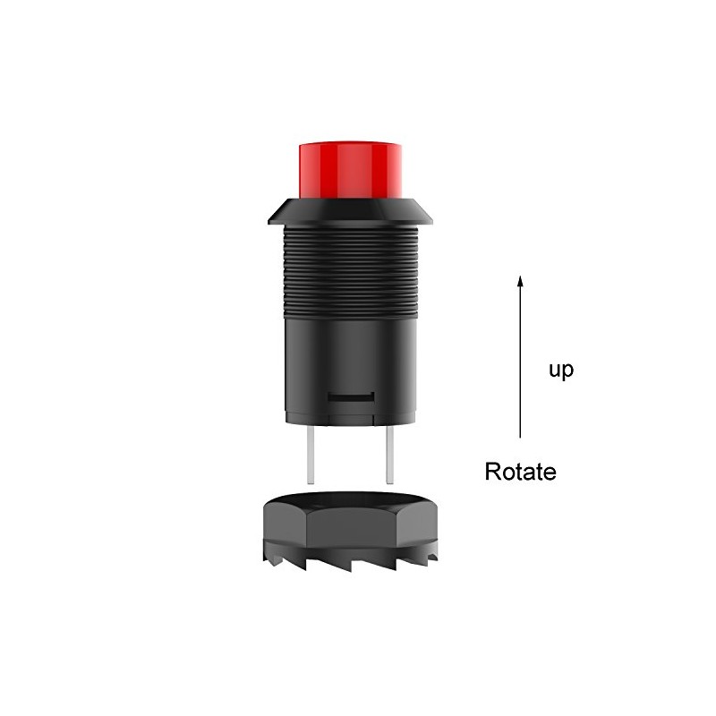 DIYhz 20Pcs SPST Latching Type Push Button Switch Off/ON AC