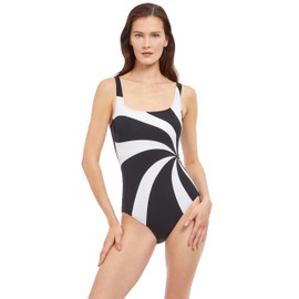 Gottex Women's Standard Timeless Square Neck One Piece, Blk/Wh