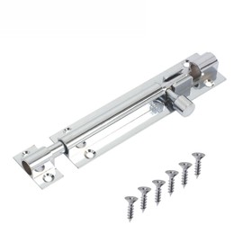 100mm Straight Door Bolts Polished Chrome Barrel Side Lock Pack of 1 Door Latch with Screws Tower Bolt Locks for Bedroom Bathroom Toilet Shed Gate Cupboards and Cabinets.