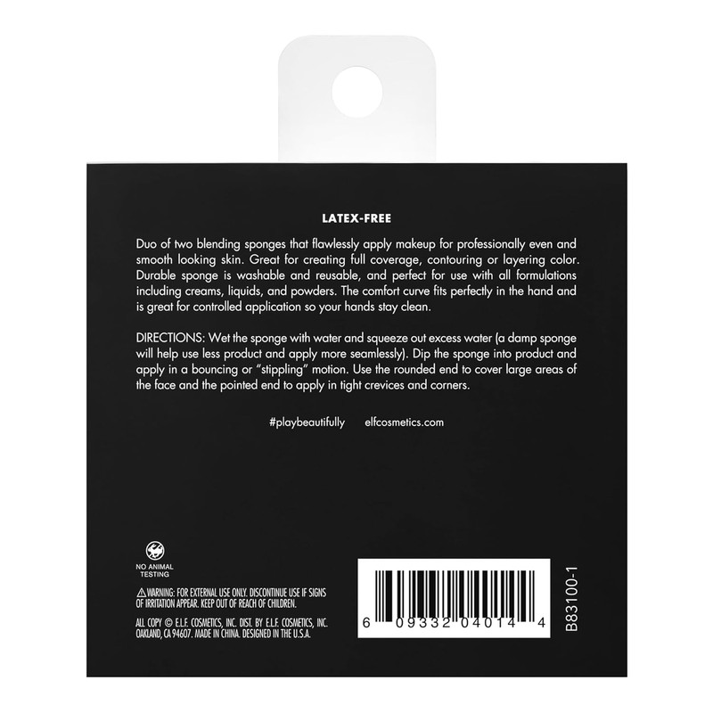 e.l.f. Total Face Sponge Duo, Plush, Multi-Sided & Latex-Free Makeup