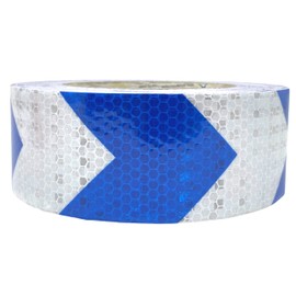 [ALL STAR TRUCK PARTS] Blue Arrow Reflective Tape, 2" Hazard Warning Tape Waterproof - High Intensity Reflector Conspicuity Safety Tape Strong Adhesive Crystal Lattice Blue Arrow (2 IN x 30 FT)