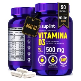 Vitamina 400 Harina Arroz Suplemento Vegano Huesos Músculos Dientes Inmunidad Cápsulas Natural Ogm Gluten