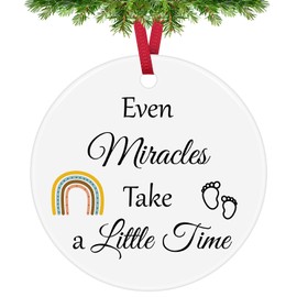 New Baby Gifts for New Parents Christmas Ornaments Rainbow Baby Gifts IVF Gift Pregnancy Announcement Gifts Expecting New Mom Gift Christmas Baby Shower Ceramic Ornament Gift Baby Announcement Gifts