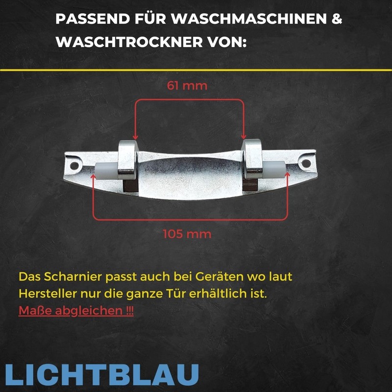 LICHTBLAU Door Hinge 620835 00620835 for Bosch Siemens Washing Machine
