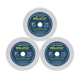 MINLAYCUT Diamond Glass Cutting Disc - 3pcs 3 inch/75mm Saw Blades for Cutting Glass Jade Crystal Wine Bottle for Mini Angle Grinder with 3/8'' Arbor