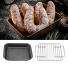 Roast Pan with Rack Rectangle Broiling Pan Carbon Steel Iron