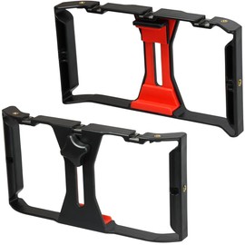 iGadgitz U7219 Handheld Phone Stabilizer, Smartphone Video Rig, Phone Video Stabilizer - Black & Red