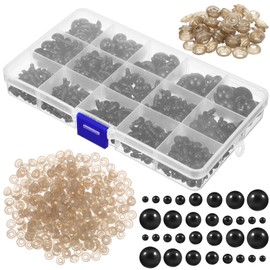 EXCEART 800pcs Black Plastic Safety Eyes with Washers, Craft Doll Eyes, Safety Crochet Eyes Bulk for Doll Making(4/5/9/10/11/13/14/16mm)