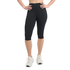 Danskin Women's Nylon Judo Capri Leggings Black Salt