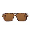 qinqilanqi-S Vintage Square Double Bridge Sunglasses Men Women 70s Flat