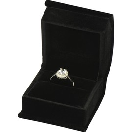 Black Color Luxury Velvet Ring Gift Box for Proposal, Wedding, Engagement, Birthday, Valentine' Day, Mother's Day, Christmas...Comes with an Extra Individual White Packer Box Premium Velvet Ring Jewelry Box Size 2.15〞(W)*2.15〞(D)*1.65〞(H)( Not a Bigger R
