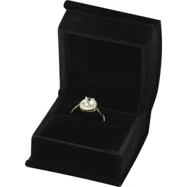 Black Color Luxury Velvet Ring Gift Box for Proposal, Wedding, Engagement, Birthday, Valentine' Day, Mother's Day, Christmas...Comes with an Extra Individual White Packer Box Premium Velvet Ring Jewelry Box Size 2.15〞(W)*2.15〞(D)*1.65〞(H)( Not a Bigger R