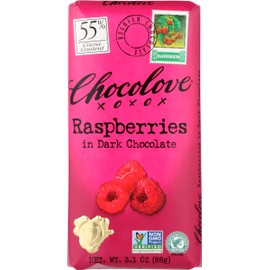 Chocolove Xoxo Raspberries In Dark Chocolate Bar -- 3.1 Oz